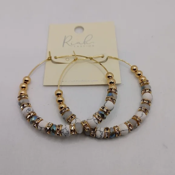 Marble Hoop Earrings - Picture 6 of 6